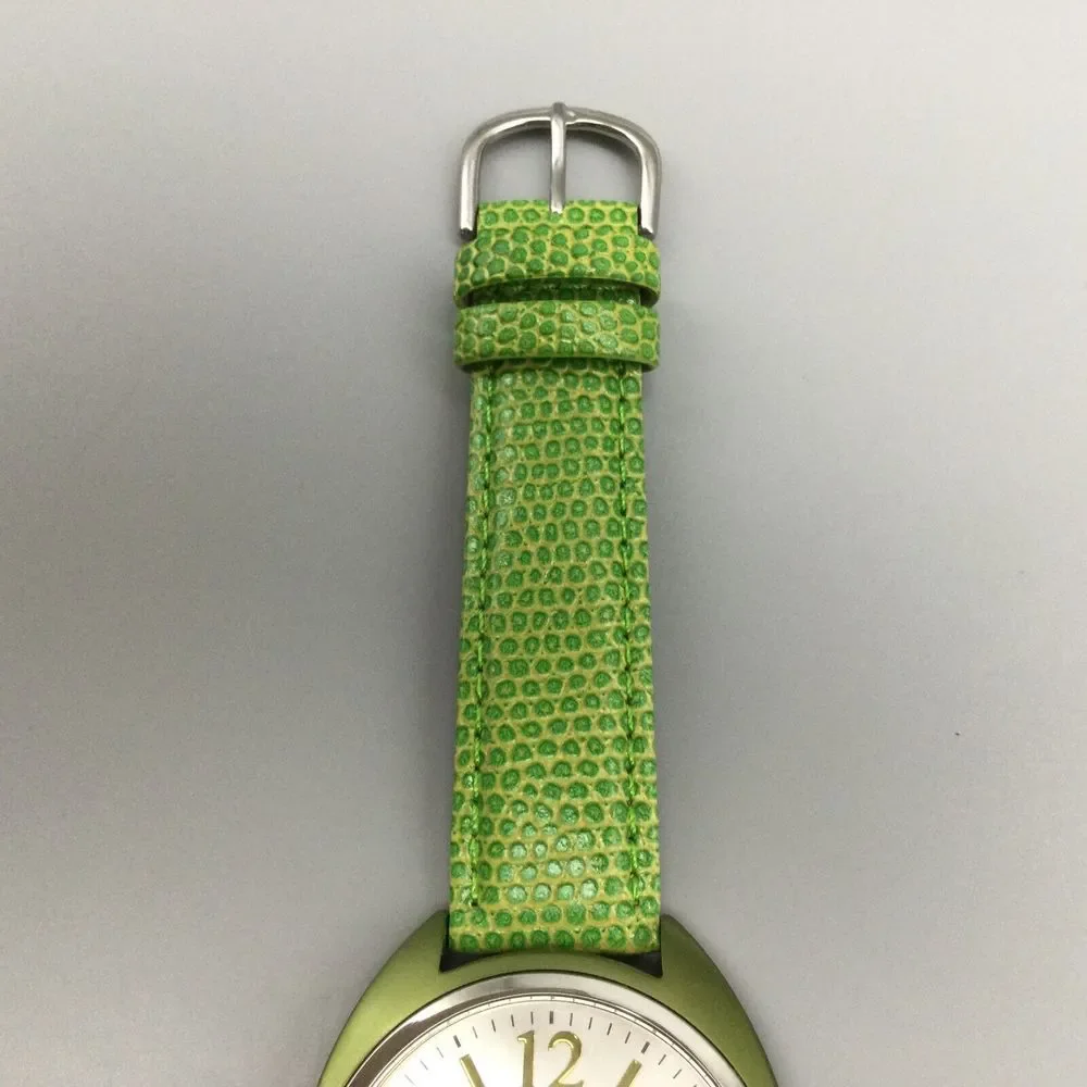 Joan Rivers Watch Women 40mm Silver Tone Green Leather Band New Battery - Picture 7 of 13